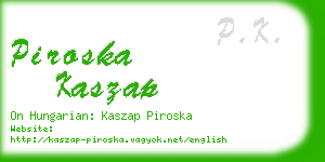 piroska kaszap business card